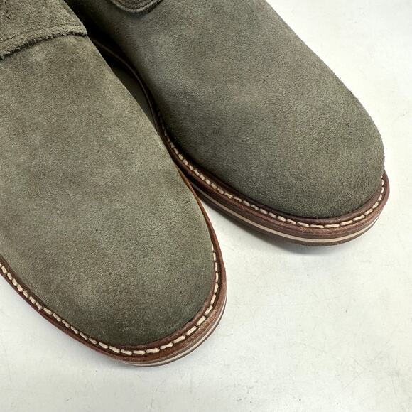 EXCELLENT Rancourt & Co. x Helm Benson Derby Suede Gray /. Olive Green Plain 9.5 - Picture 7 of 13